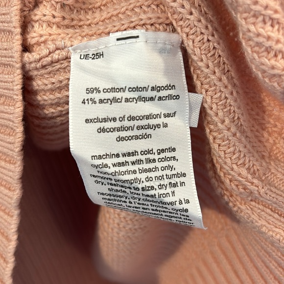 Tommy Hilfiger Size M Jeans Sweater Peach Pink Cotton Blend Retail $78 - Picture 6 of 11